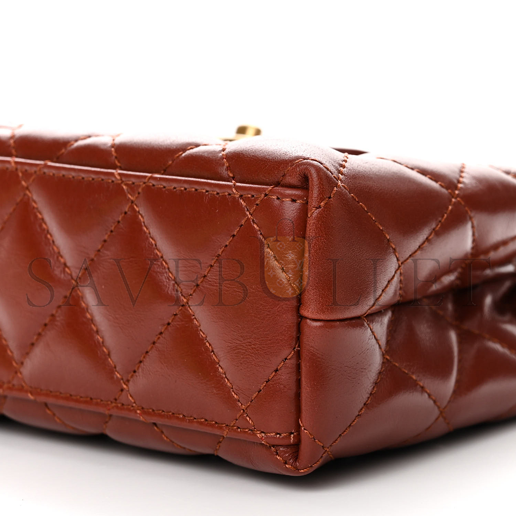 CHANEL SHINY CALFSKIN QUILTED NANO KELLY SHOPPER AS4416 (19*13*7cm)